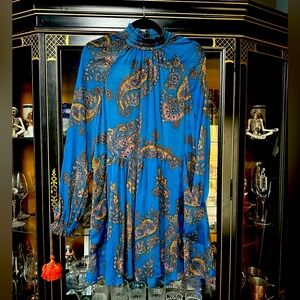 Free People Moonstruck Printed Mini Dress Medium